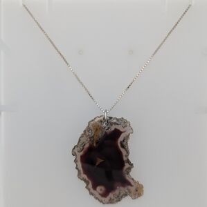 925 Silver Necklace with Agate.